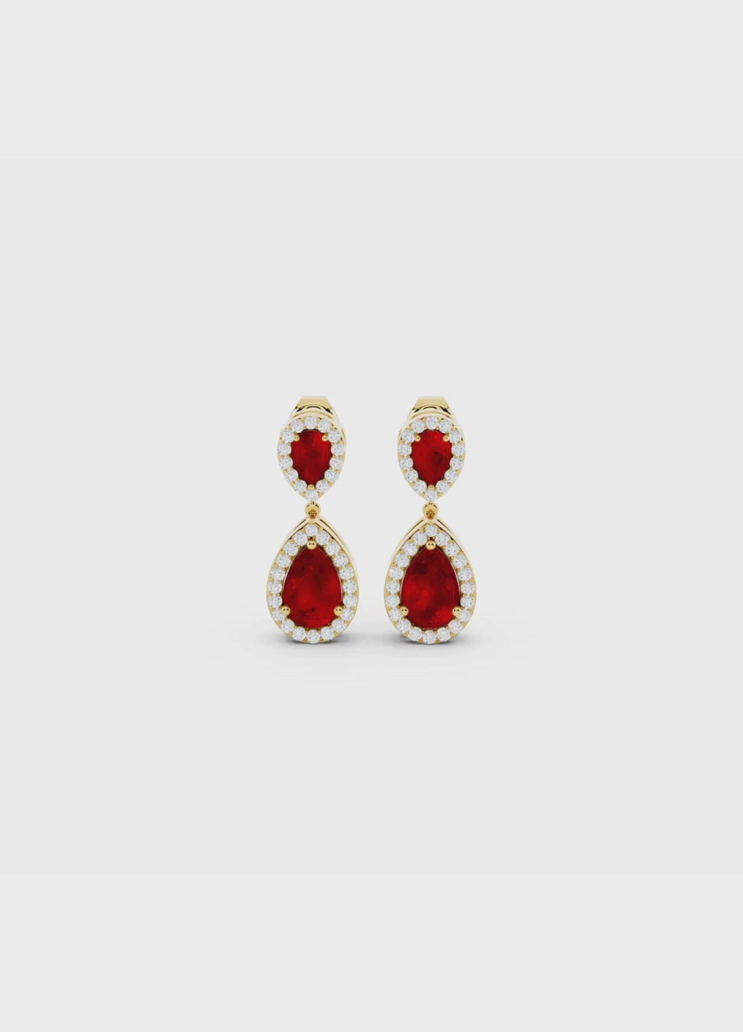 Ruby & Diamond Teardrop Earrings