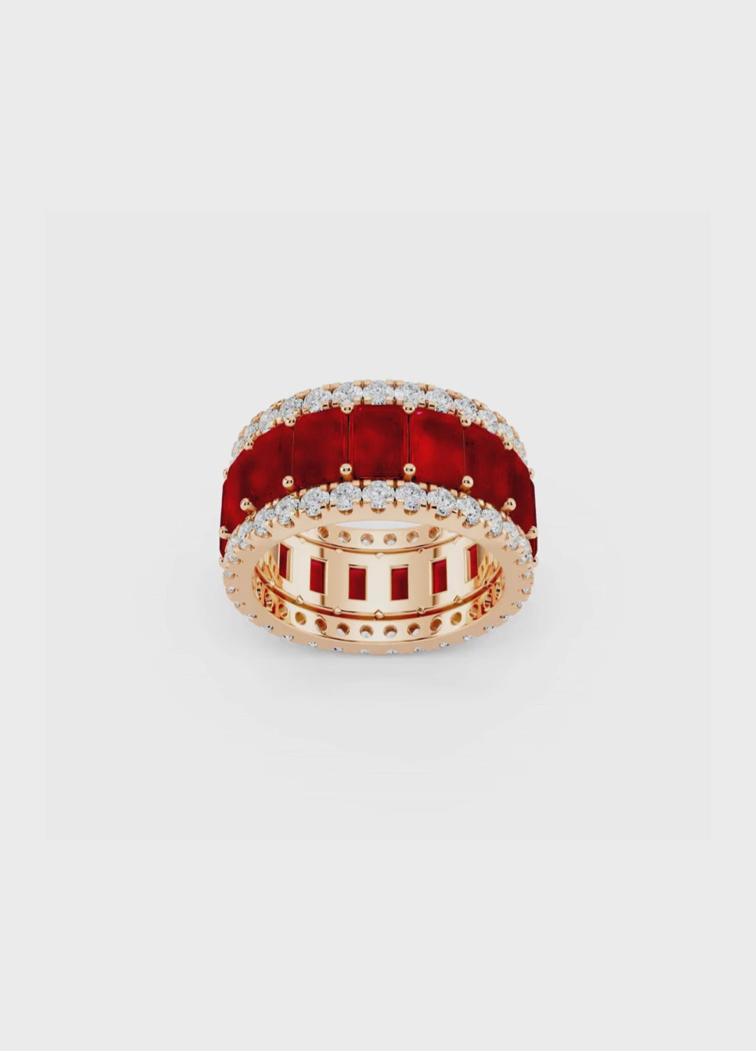 Ruby & Diamond Cut Eternity Band