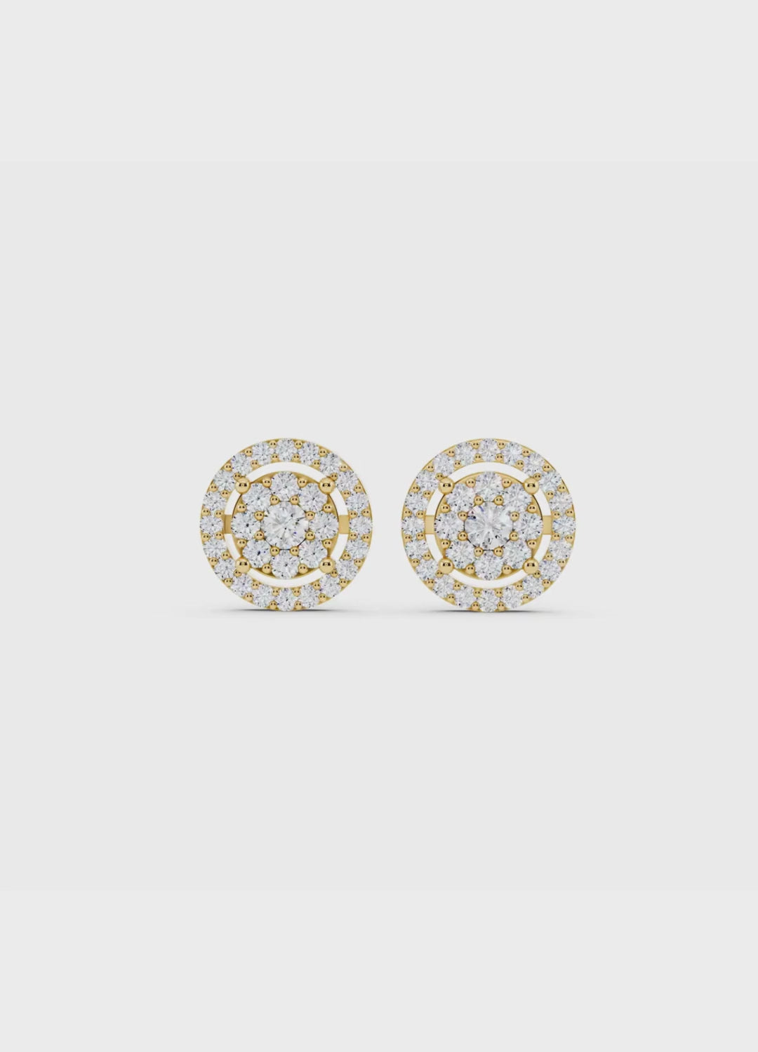 Halo Diamond Stud Earrings