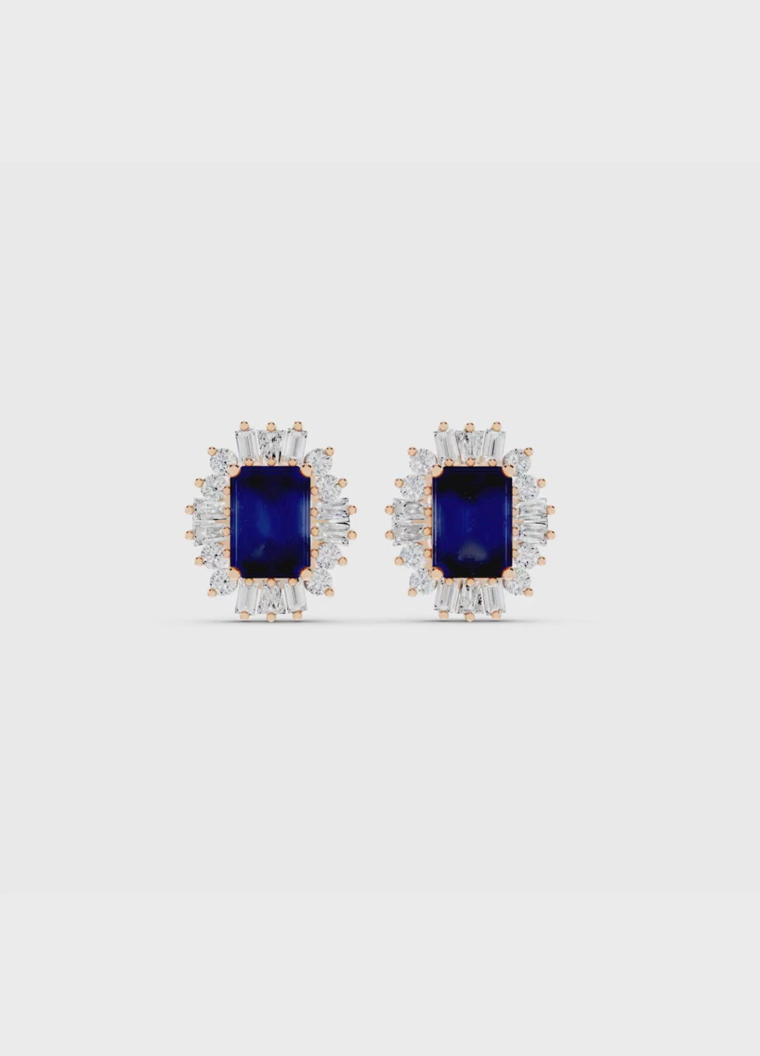 Blue Sapphire & Diamond Radiance Studs