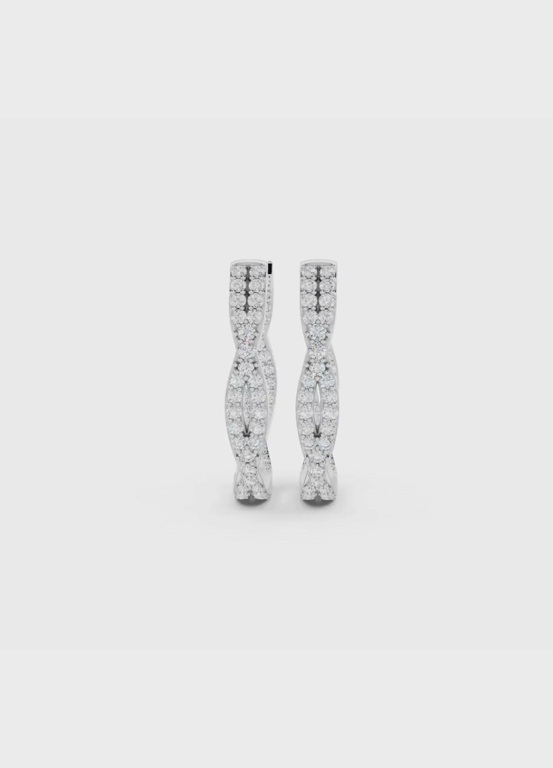 Twist Diamond Hoop Earrings