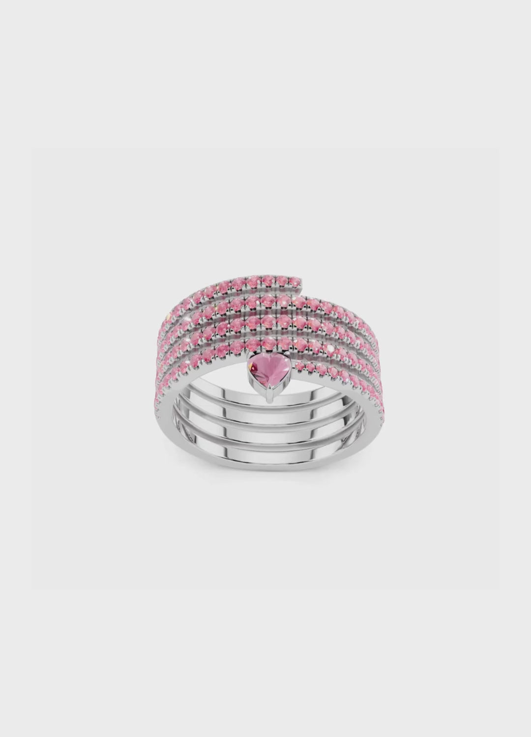 Pink Sapphire Heart Wrap Ring