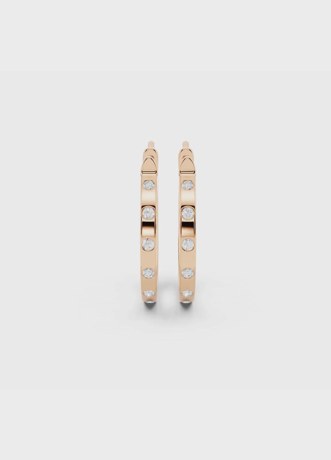 Bezel Diamond Hoop Earrings