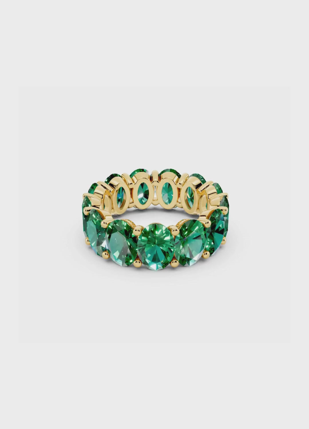 Oval Emerald Eternity Band