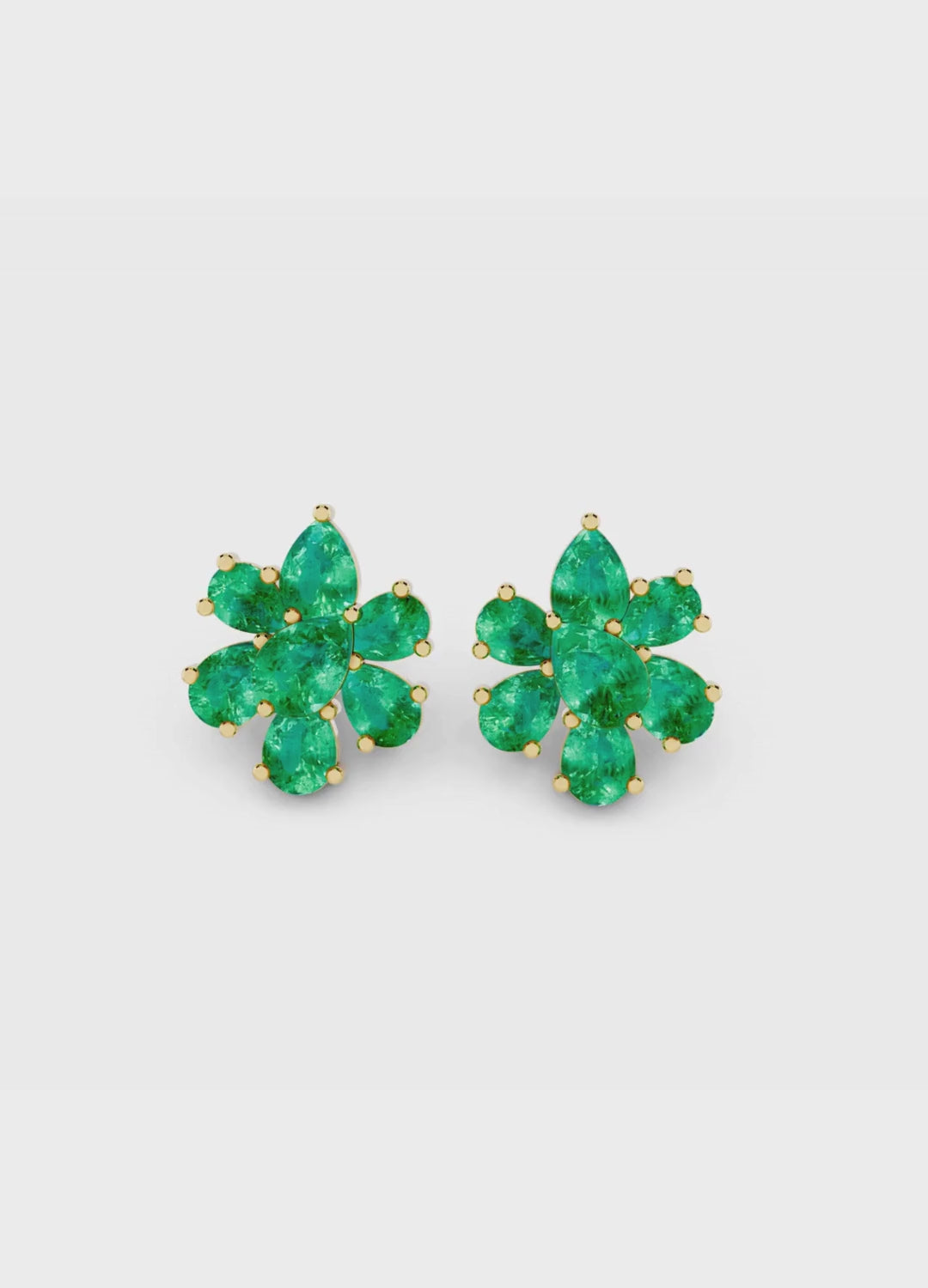 Emerald Floral Stud Earrings