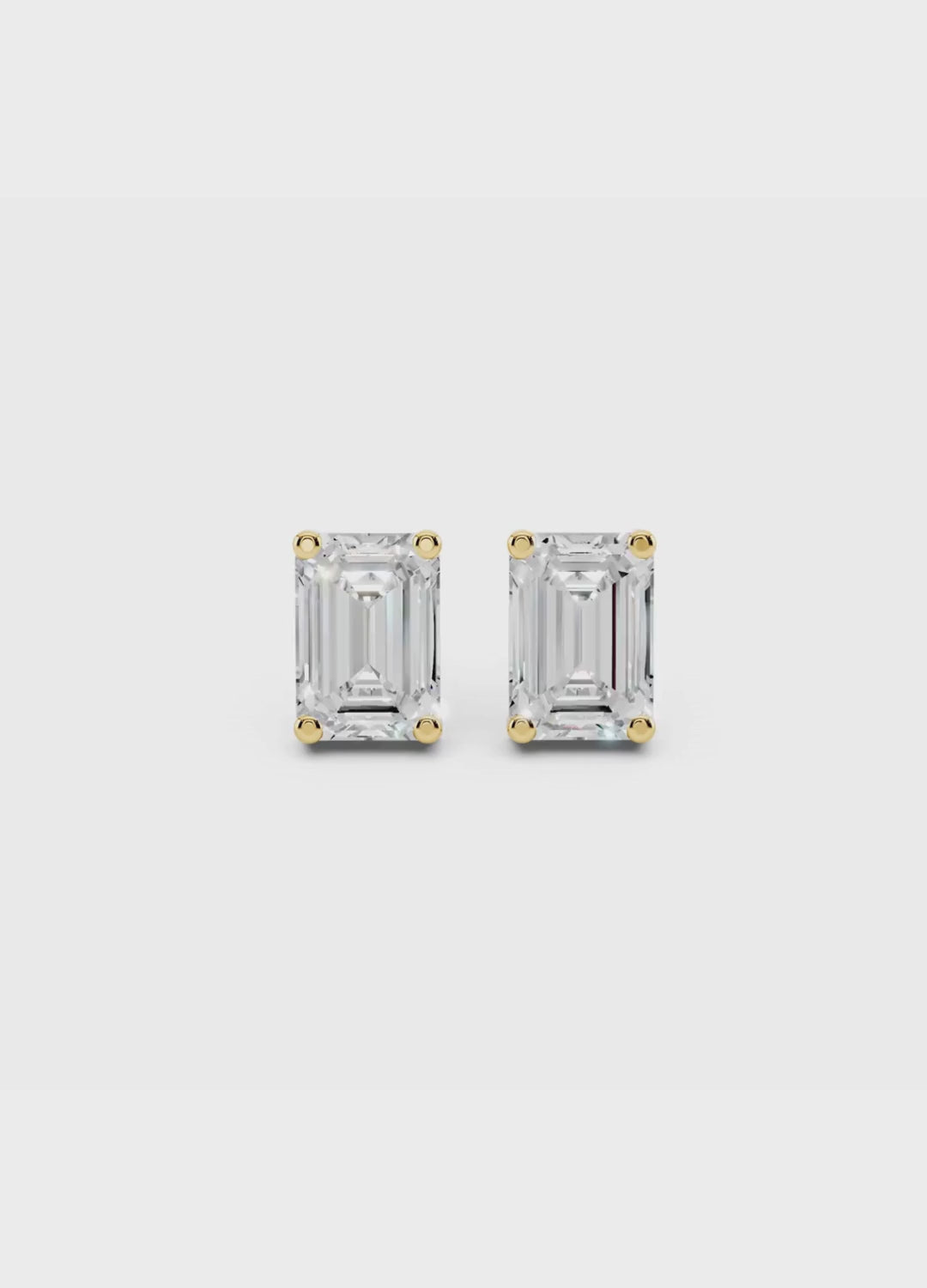 Emerald Cut Diamond Stud Earrings