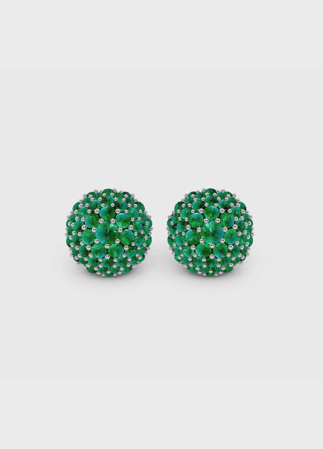 Emerald Pave Dome Studs