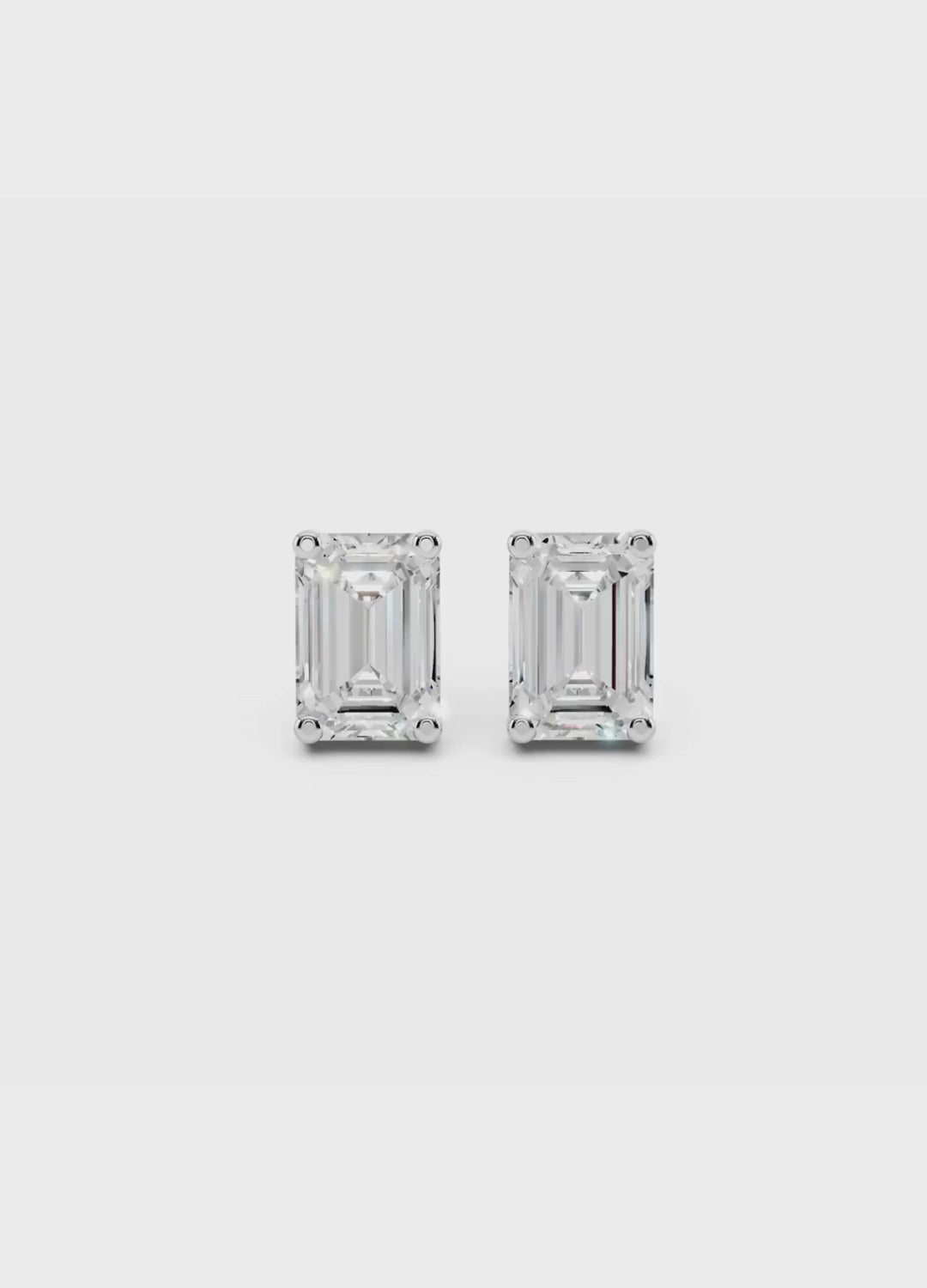 Emerald Cut Diamond Stud Earrings