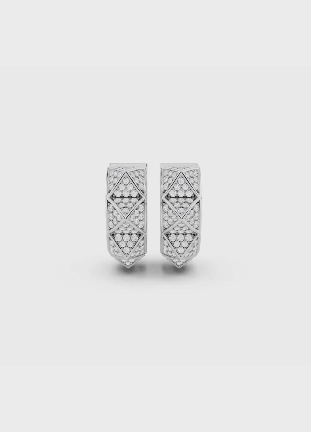 Geometric Diamond Huggie Hoops