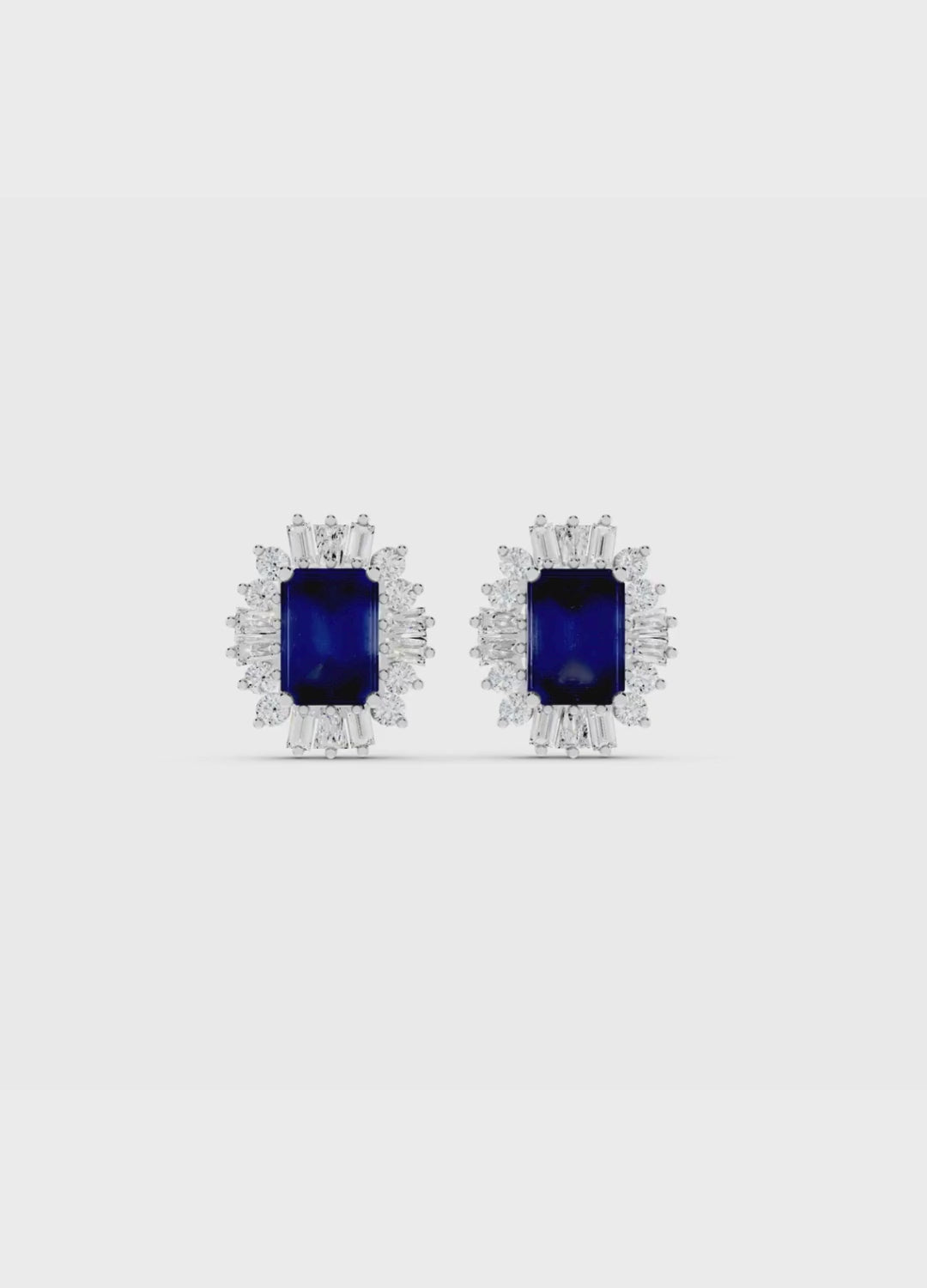 Blue Sapphire & Diamond Radiance Studs