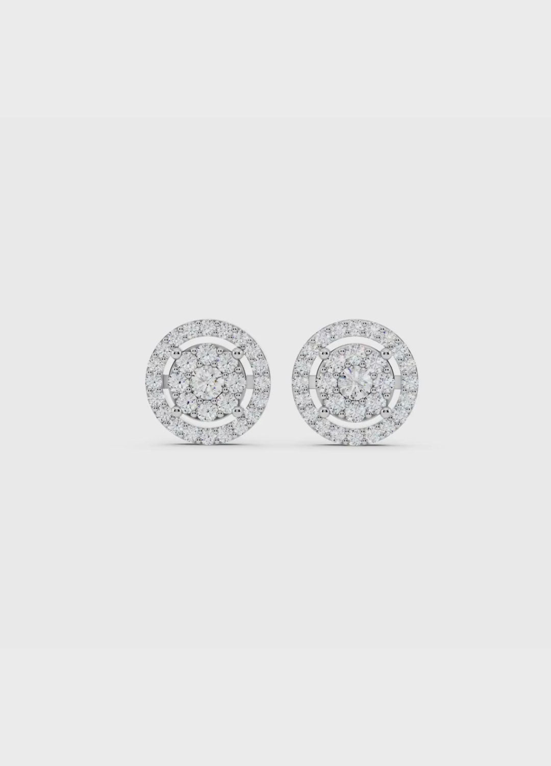 Halo Diamond Stud Earrings