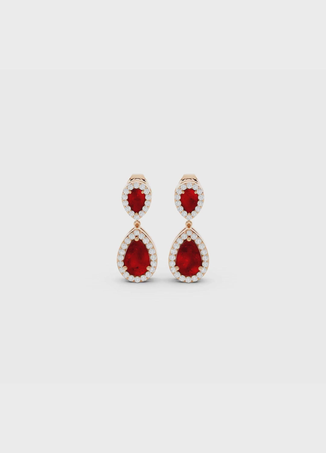 Ruby & Diamond Teardrop Earrings