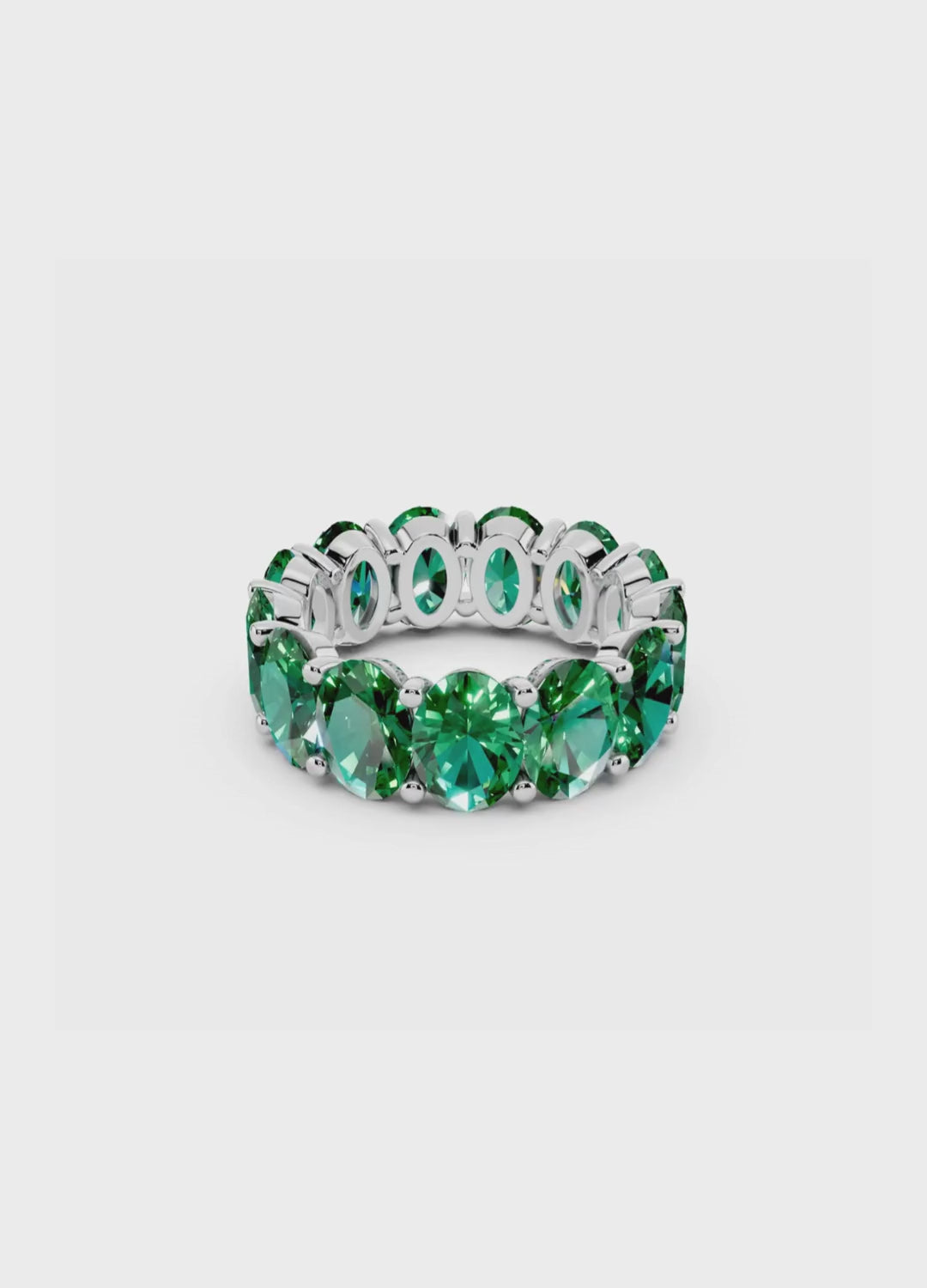 Oval Emerald Eternity Band