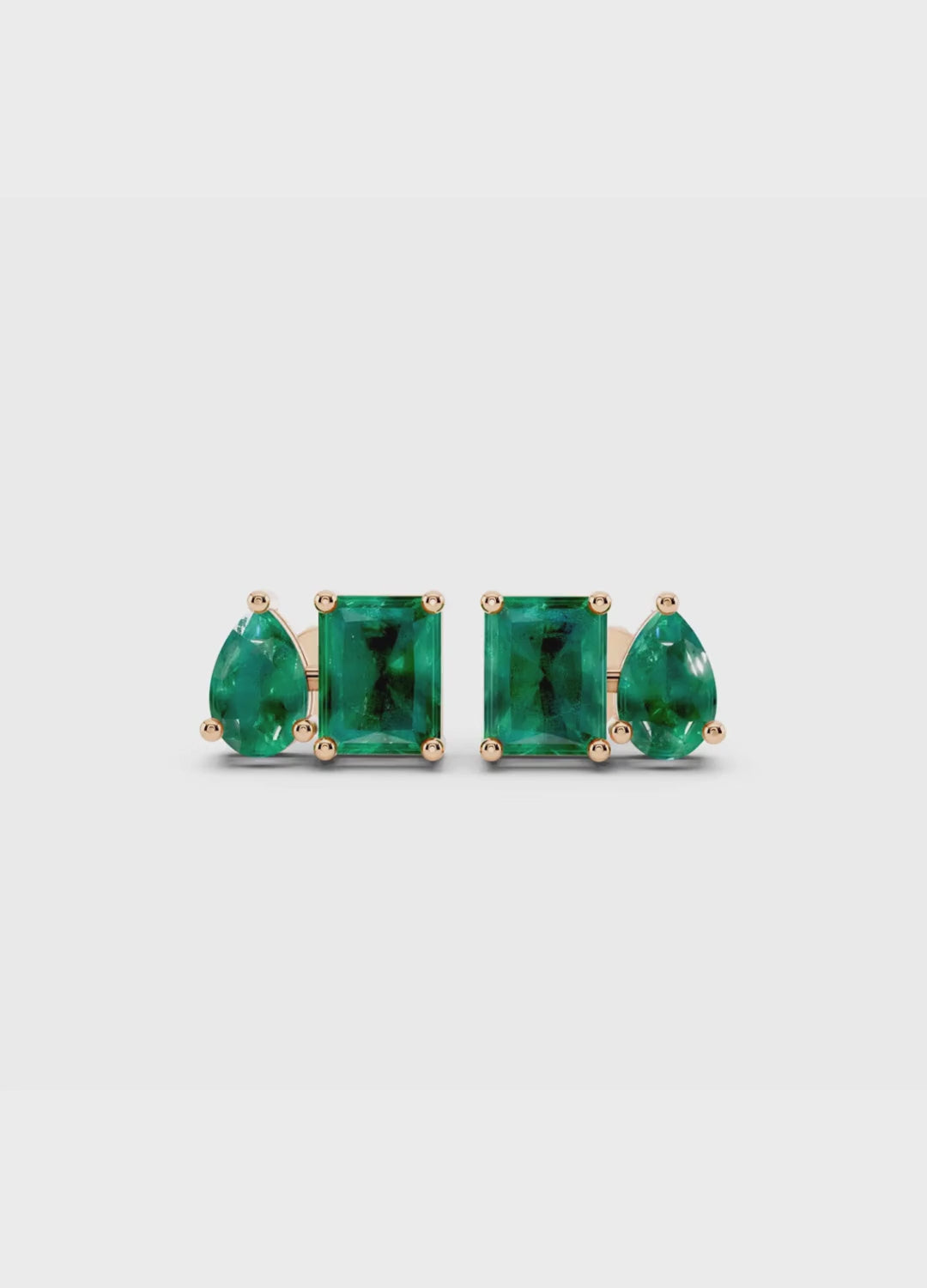 Emerald Duo Stud Earrings