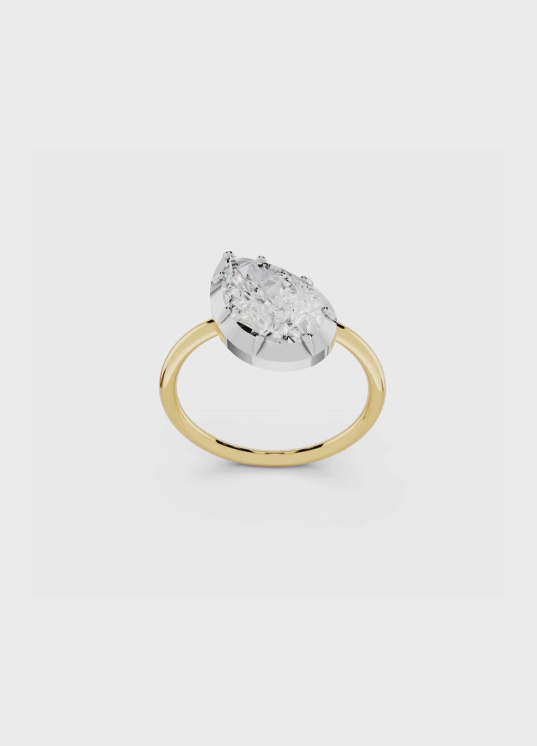 Tilted Pear Diamond Ring