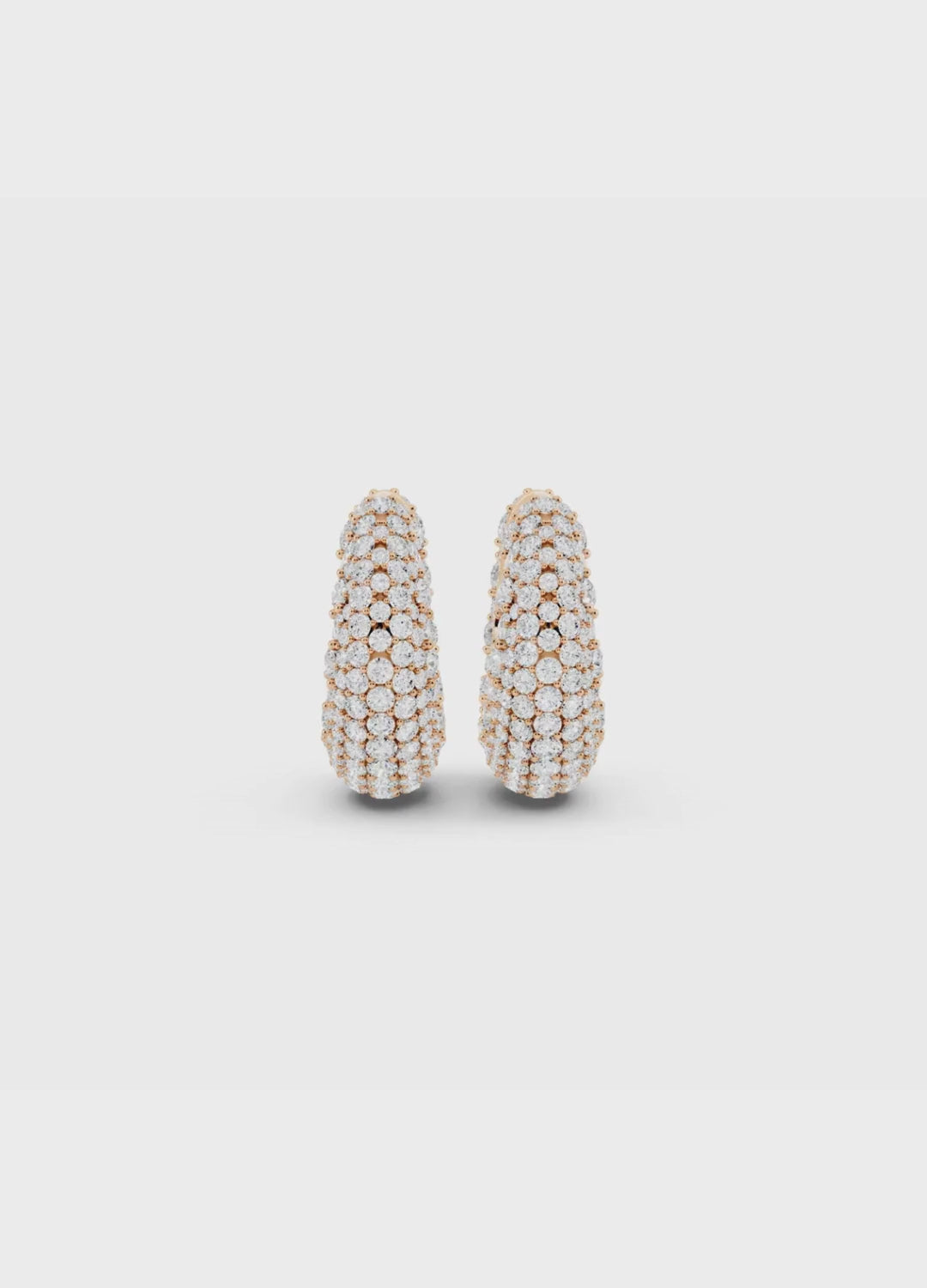 Diamond Dome Hoop Earrings