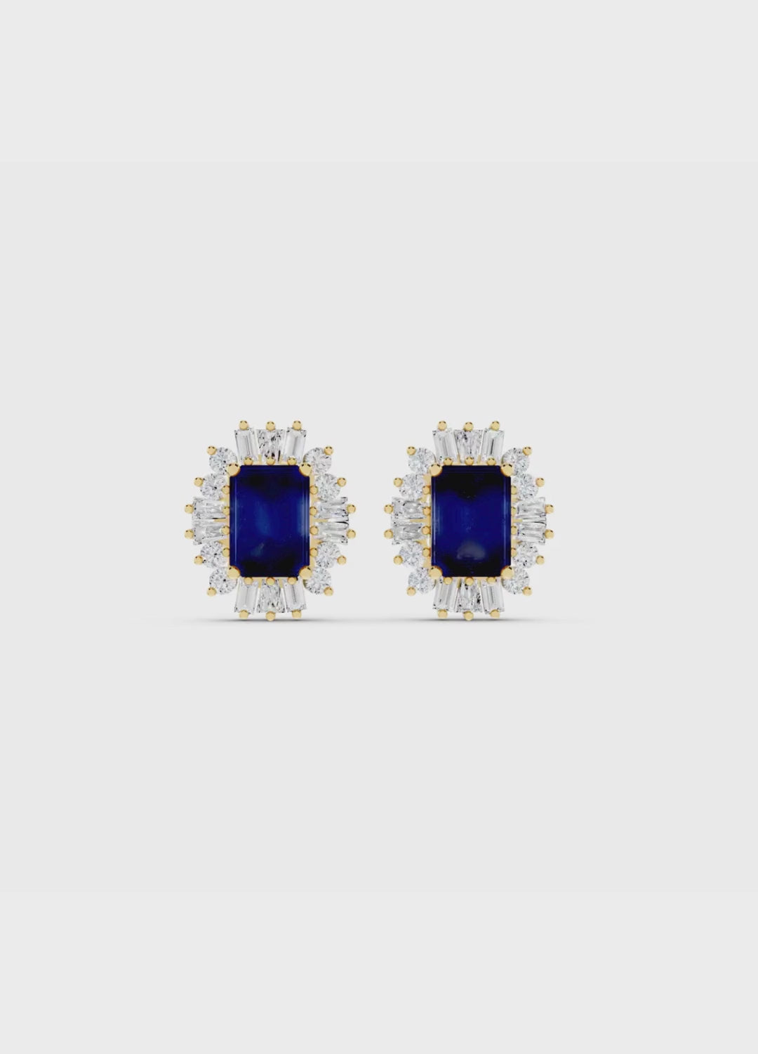 Blue Sapphire & Diamond Radiance Studs