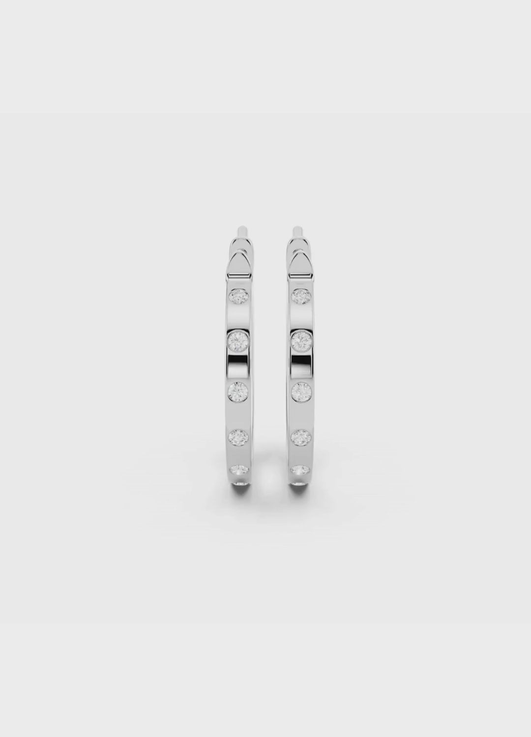 Bezel Diamond Hoop Earrings
