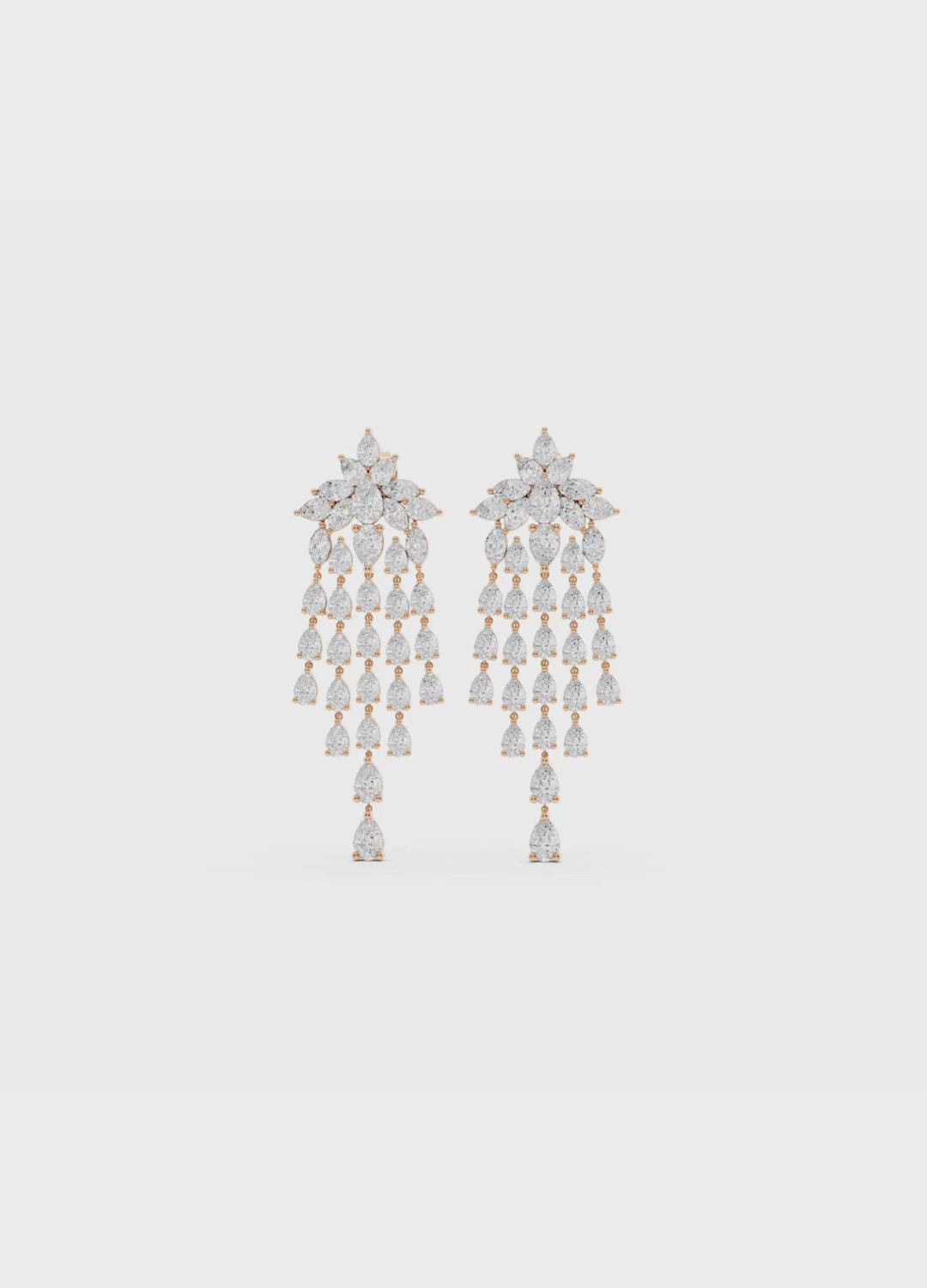 Pear Diamond Cascade Earrings