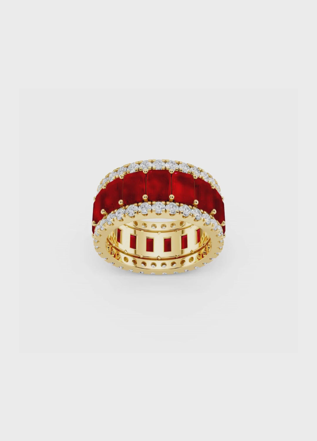 Ruby & Diamond Cut Eternity Band