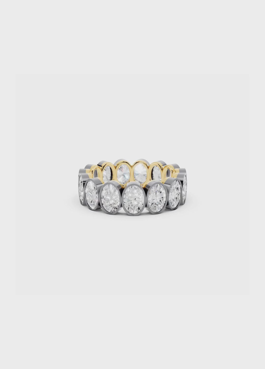 Oval Diamond Georgian Eternity Band