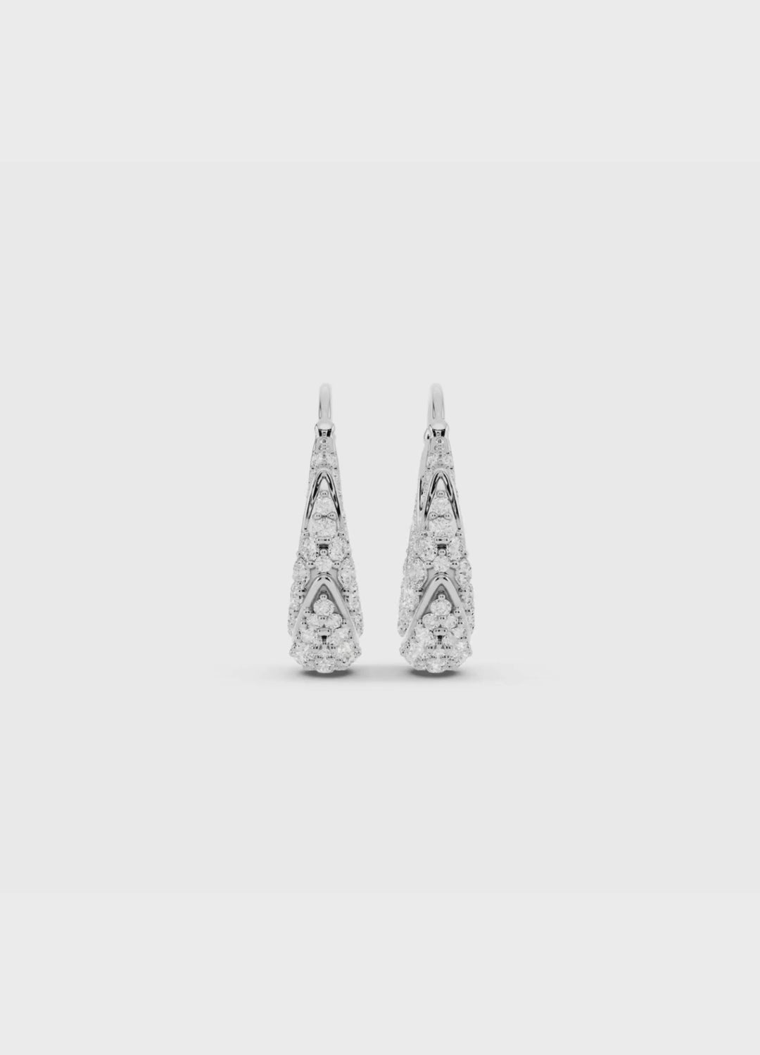 Diamond Crescent Hoop Earrings
