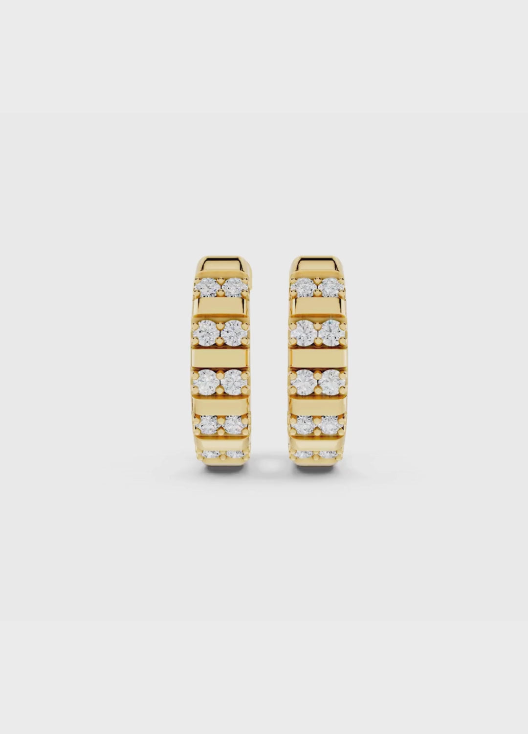 Channel-Set Diamond Huggie Hoops