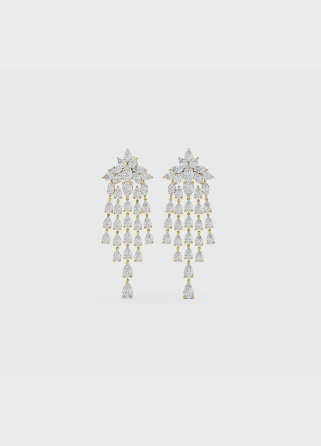 Pear Diamond Cascade Earrings