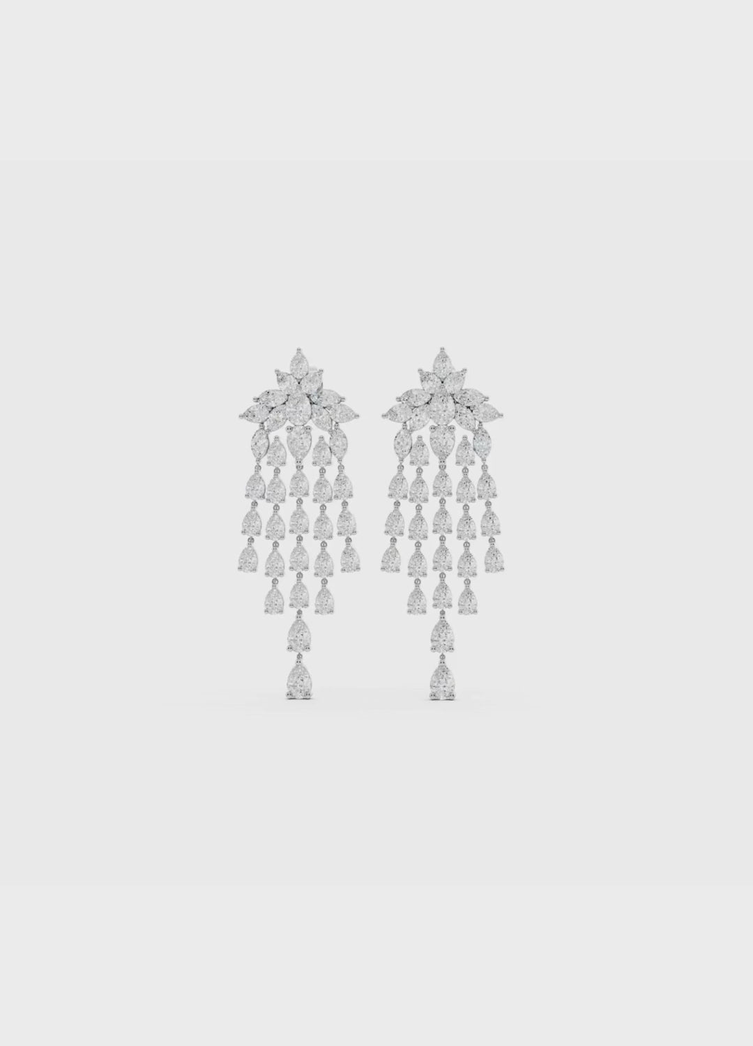 Pear Diamond Cascade Earrings