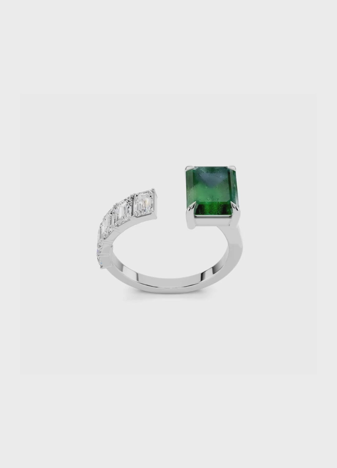 Floating Emerald & Diamond Ring