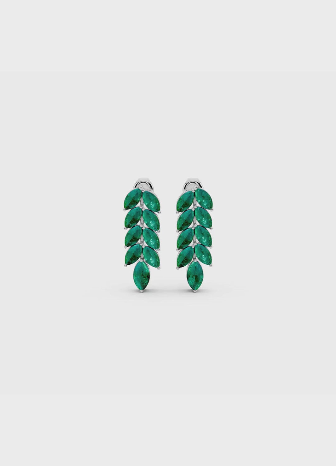 Emerald Leaf Drop Earrings