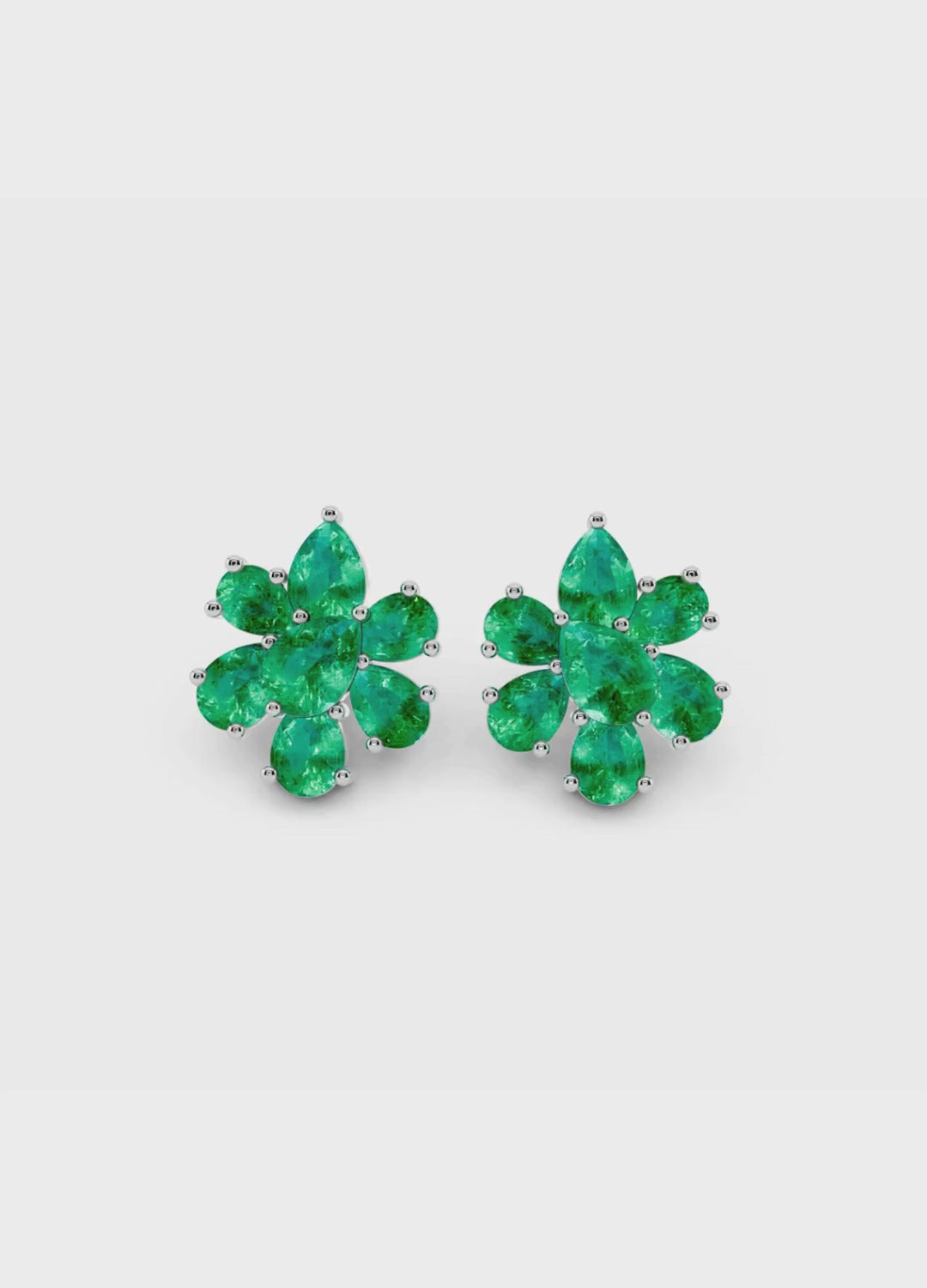 Emerald Floral Stud Earrings