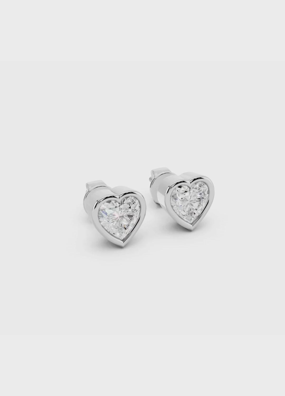 Heart Diamond Stud Earrings