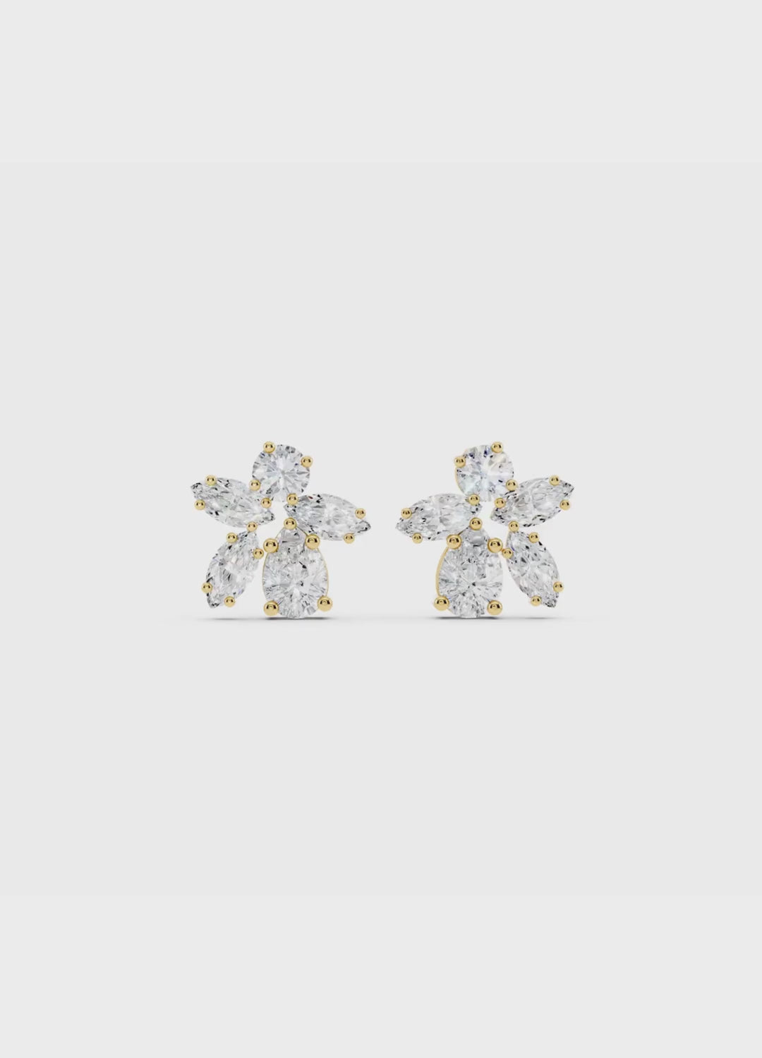 Marquise Diamond Floral Earrings