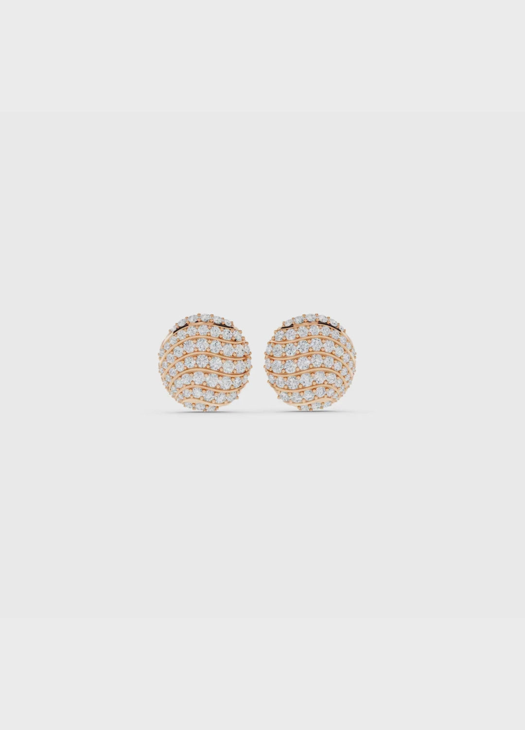 Diamond Dome Stud Earrings