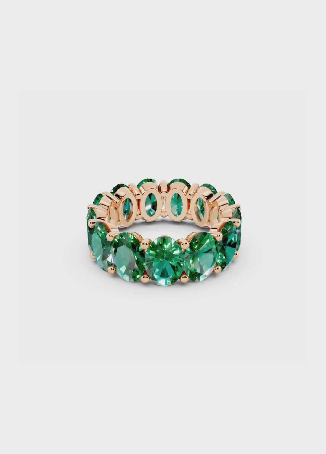 Oval Emerald Eternity Band