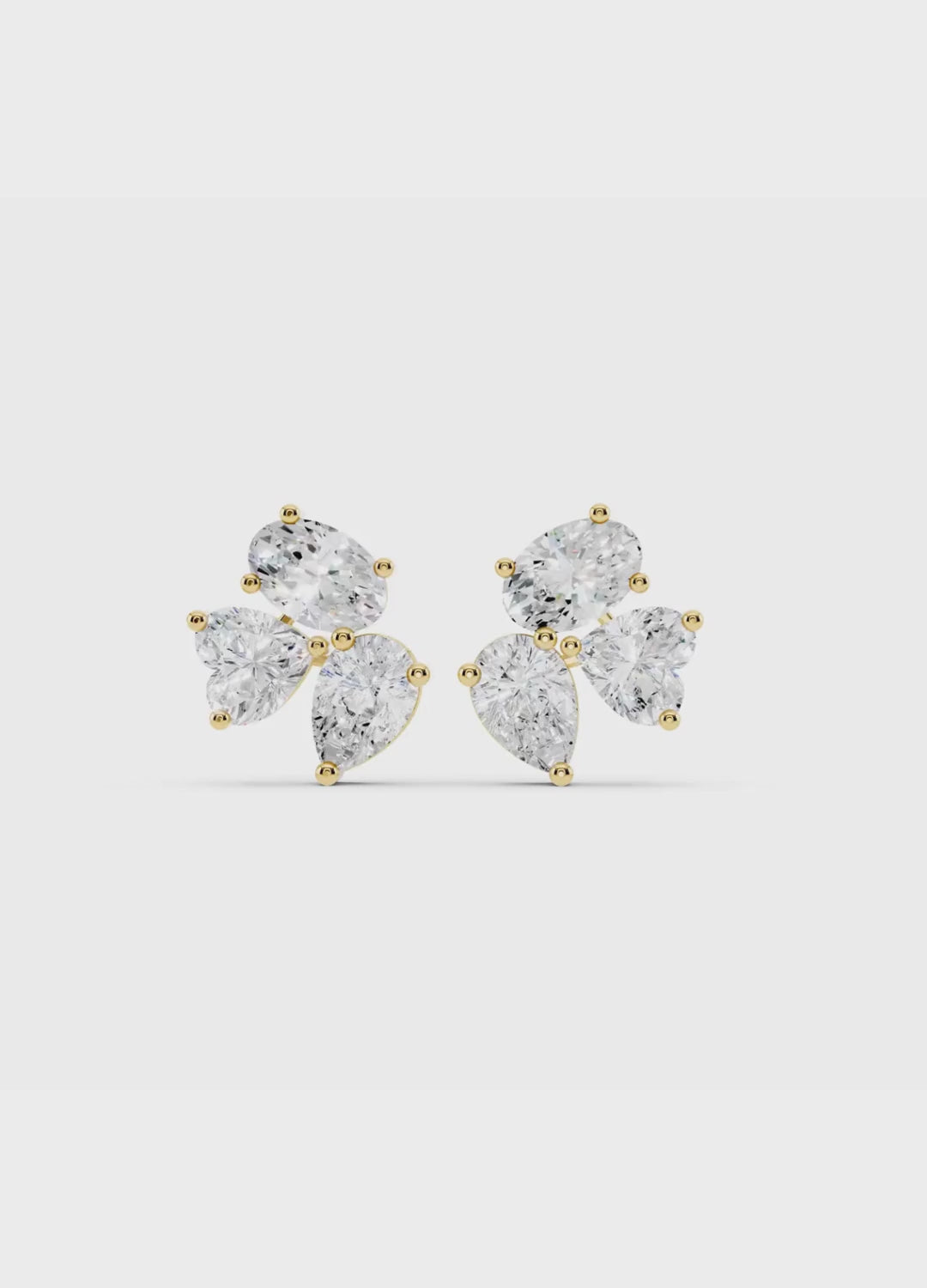 Trio Diamond Stud Earrings