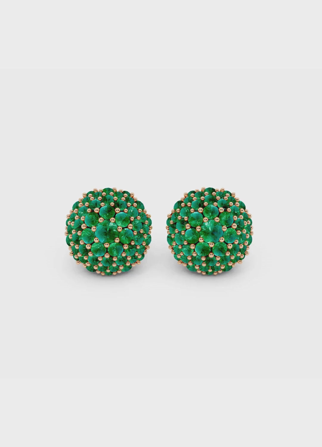 Emerald Pave Dome Studs