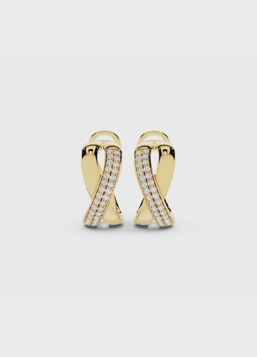 Two-Tone Crossover Diamond Earrings
