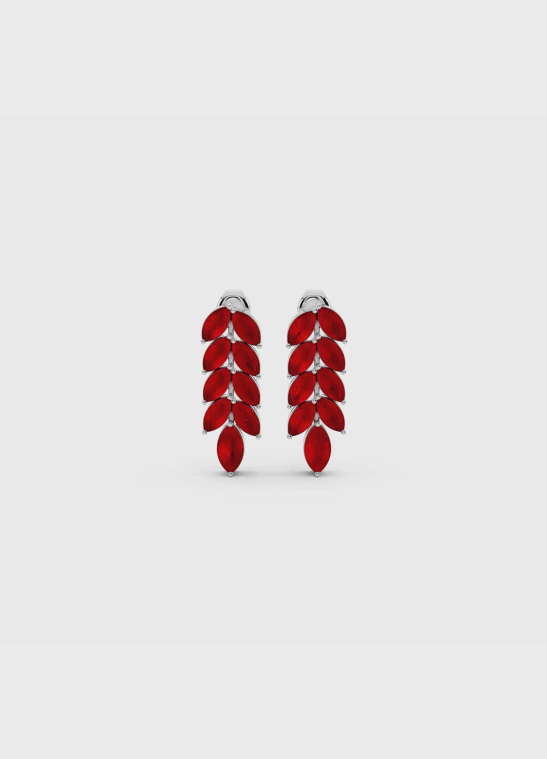 Ruby Leaf Drop Earrings