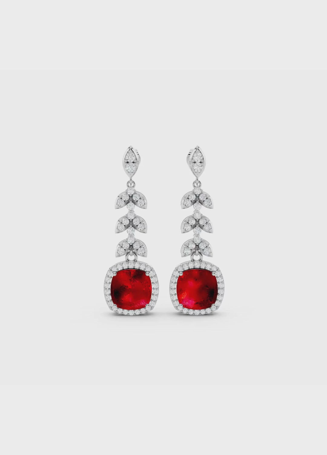 Ruby & Diamond Cascade Earrings