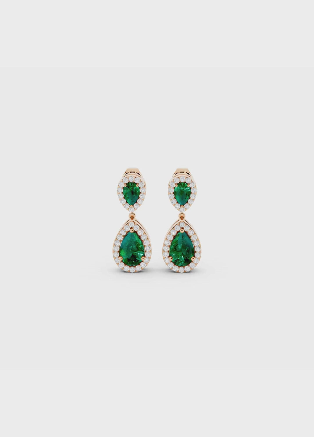 Emerald & Diamond Teardrop Earrings