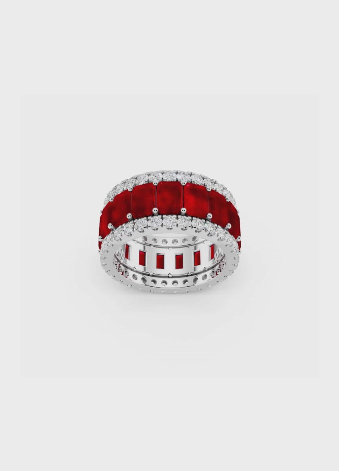Ruby & Diamond Cut Eternity Band