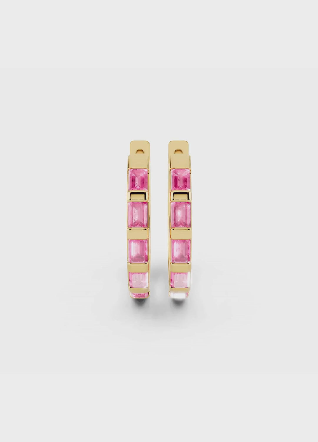 Pink Sapphire Hoops