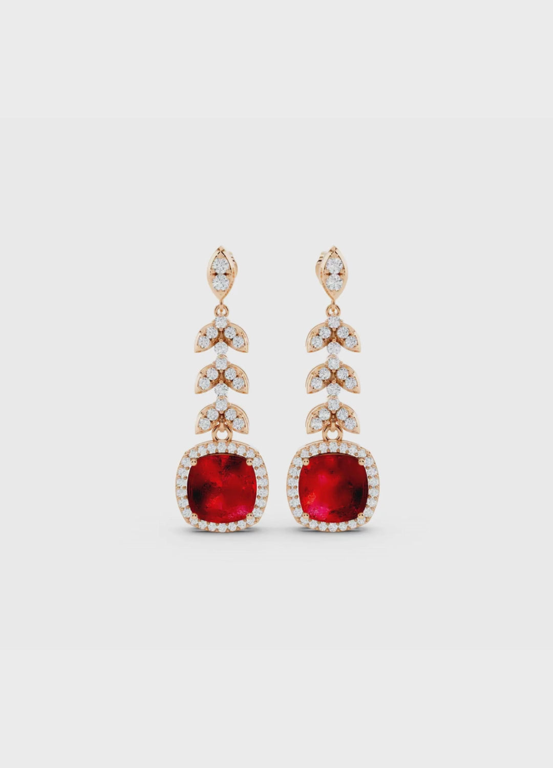 Ruby & Diamond Cascade Earrings
