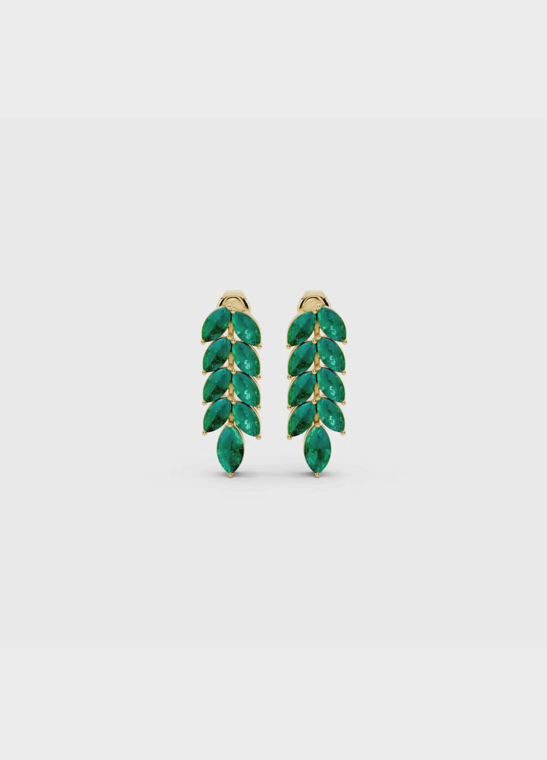 Emerald Leaf Drop Earrings