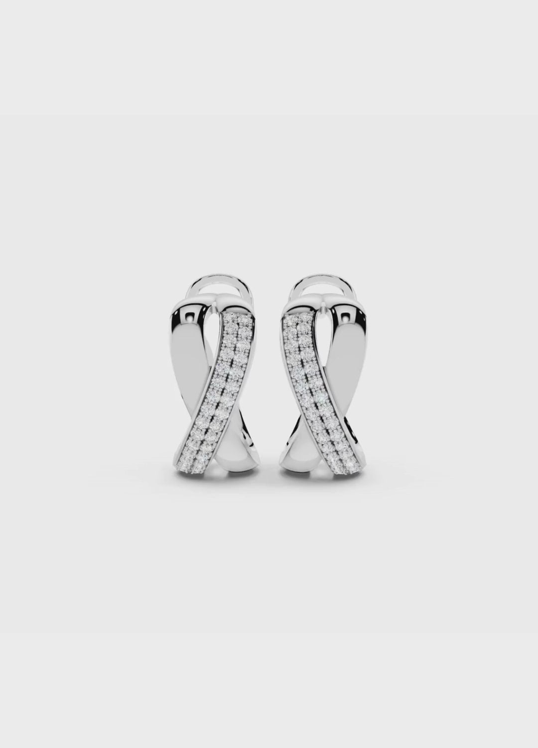 Two-Tone Crossover Diamond Earrings