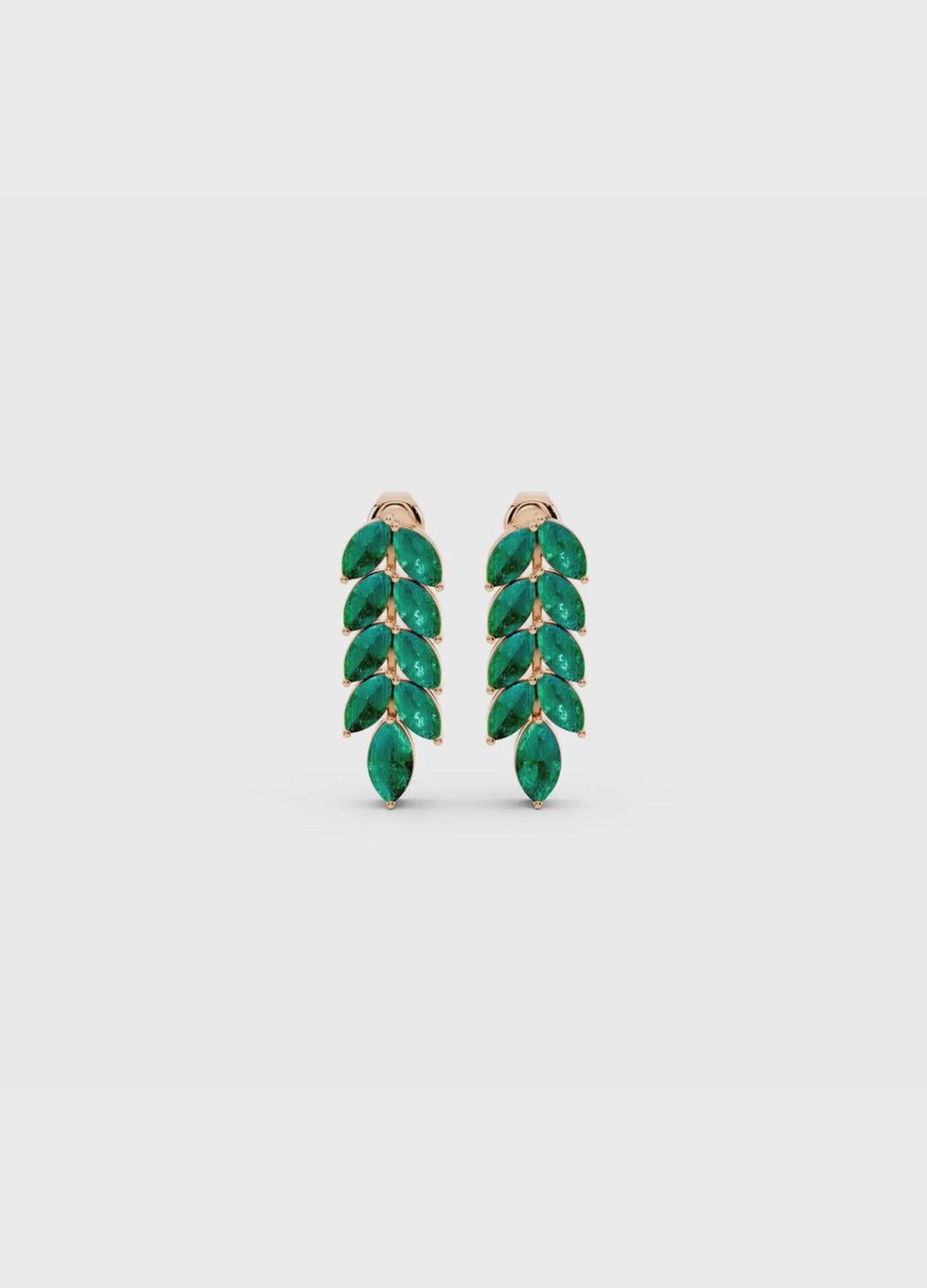 Emerald Leaf Drop Earrings