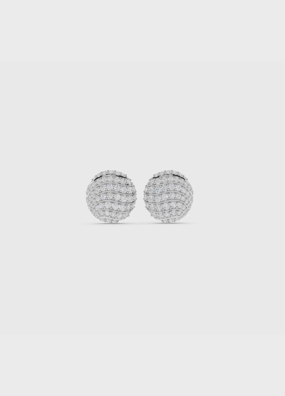 Diamond Dome Stud Earrings