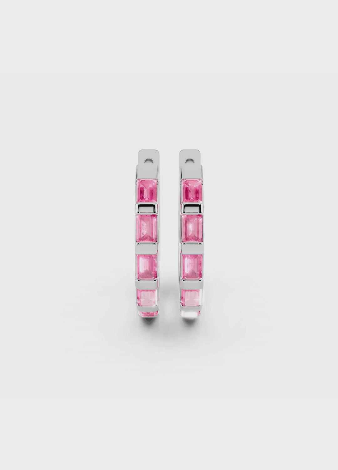 Pink Sapphire Hoops